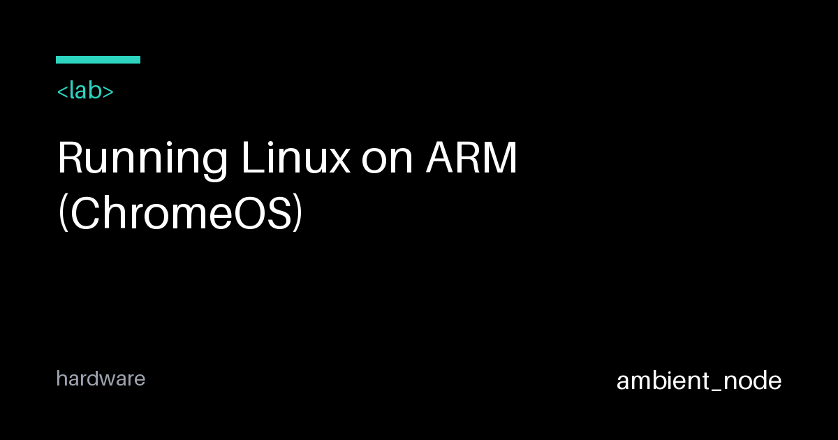 Running Linux on ARM Chromebooks: Debian Setup Guide — ambient_node