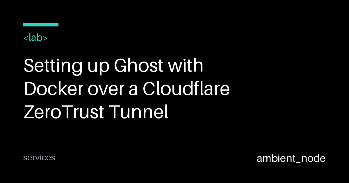 Ghost CMS on Docker with Cloudflare ZeroTrust — ambient_node