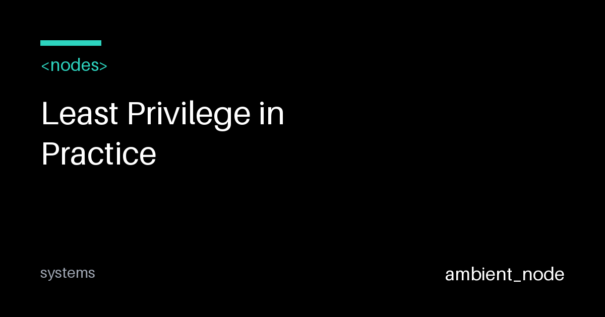 practicing node using vs - javascript - sitepoint... Least Privilege in Practice: Challenges & Implementation — ambient_node